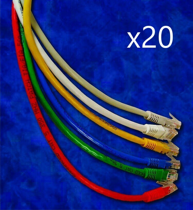 20 Pack - 10ft CAT6 Ethernet Network LAN Router Patch Cable Cord - Pick Colors