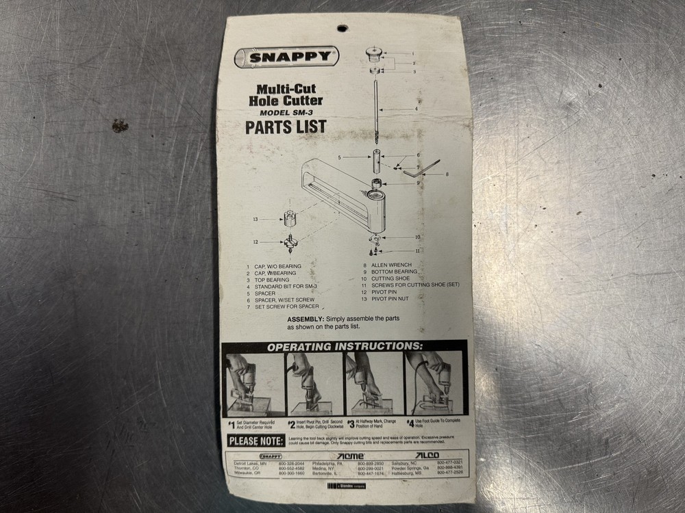 Snappy Multi-Cut Hole Cutter SM-3