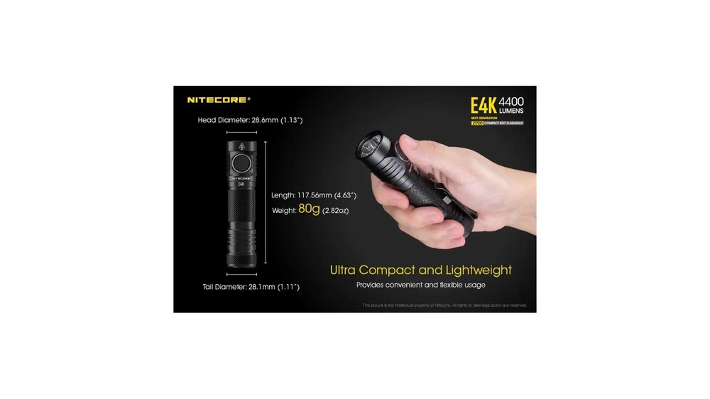 Nitecore E4K CREE XP-L2 V6 EDC Flashlight FL-NITE-E4K