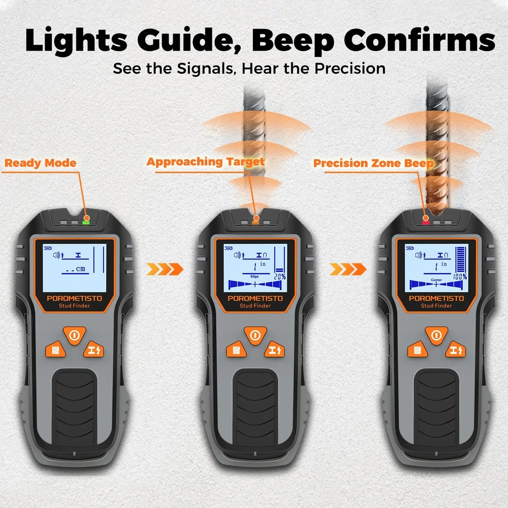 6in1 Stud Finder Wall Scanner Detector Multifunction Wall Scanner for AC Cable W
