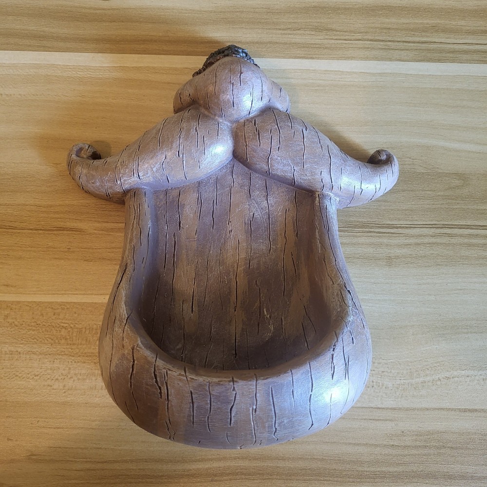 Wood Tree Face Bird Feeder Yard Decoration