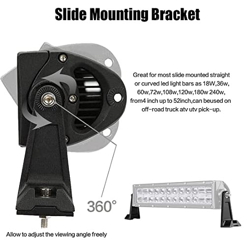 LED Light Bar Side Mounting Bracket Base Mounting Light Bar Adjust Bracket-Side