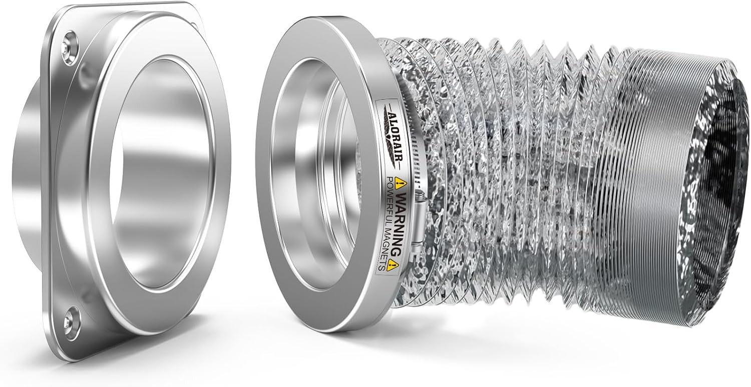 ALORAIR 4" Magnetic Dryer Vent Connector Kit w/Aluminum Telescoping Foil Duct