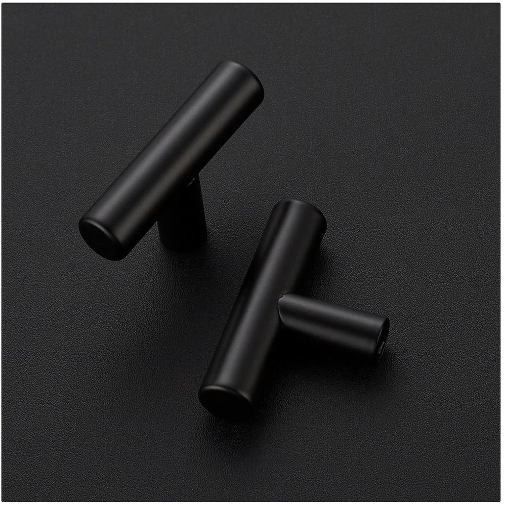 Matte Black Dresser Knobs - 2in Length, 20 Pack