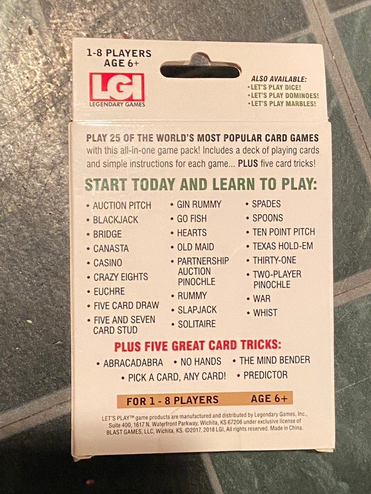 Let's Play! 25 Card Games *NEW/Open Box* i2
