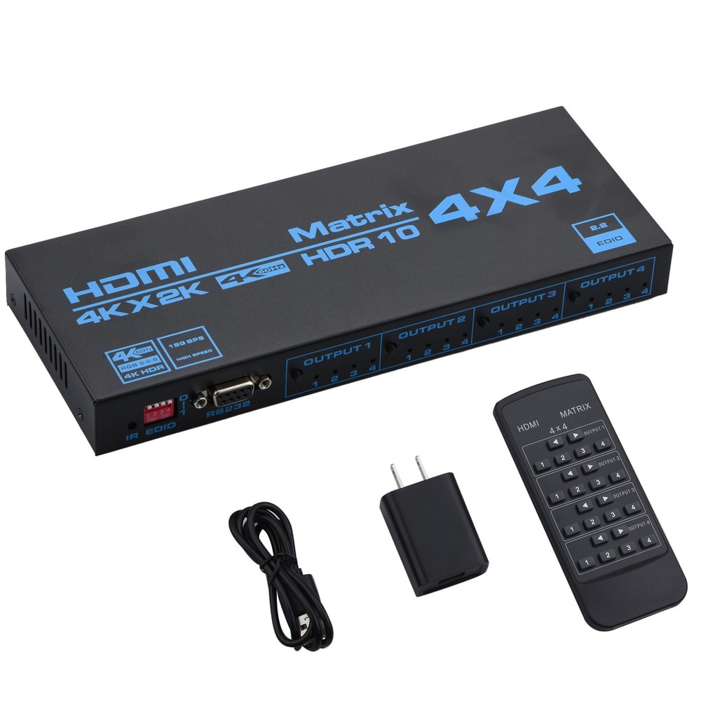 4x4 4 In 4 Out 4K x 2K HDMI 2.0b Matrix Video Wall Controller Processor Switch