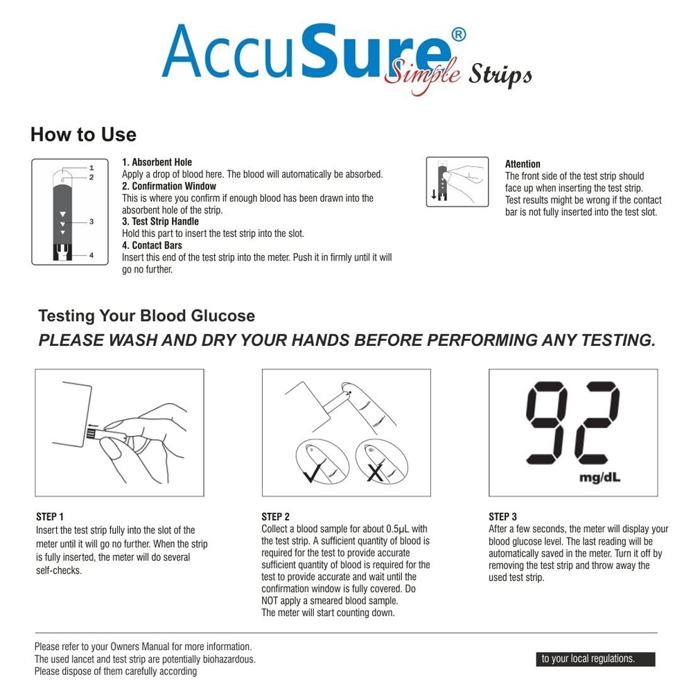 Blood Glucose Test 25 Strips For Glucometer Machine AEs