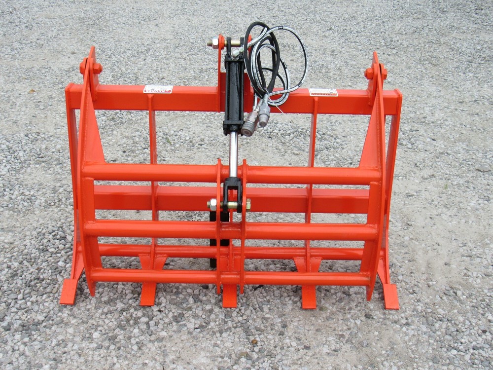 48" Compact Tractor Root Rake Clam Grapple Attachment Skid Steer Quick Attach