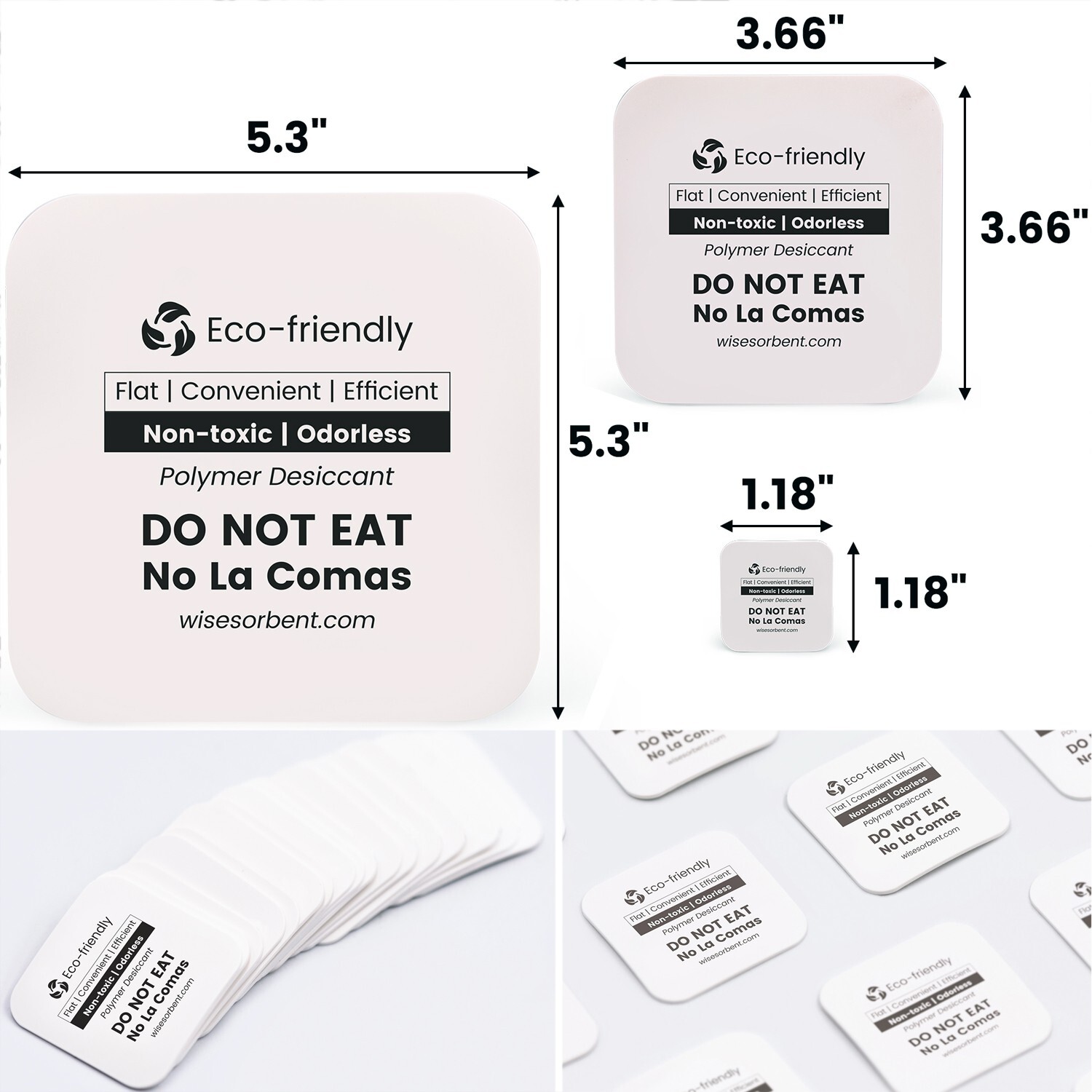 15 Pack Flat Dessicant, Desiccant Packs 5.3x5.3 Inch of Each Piece Dehumidifier
