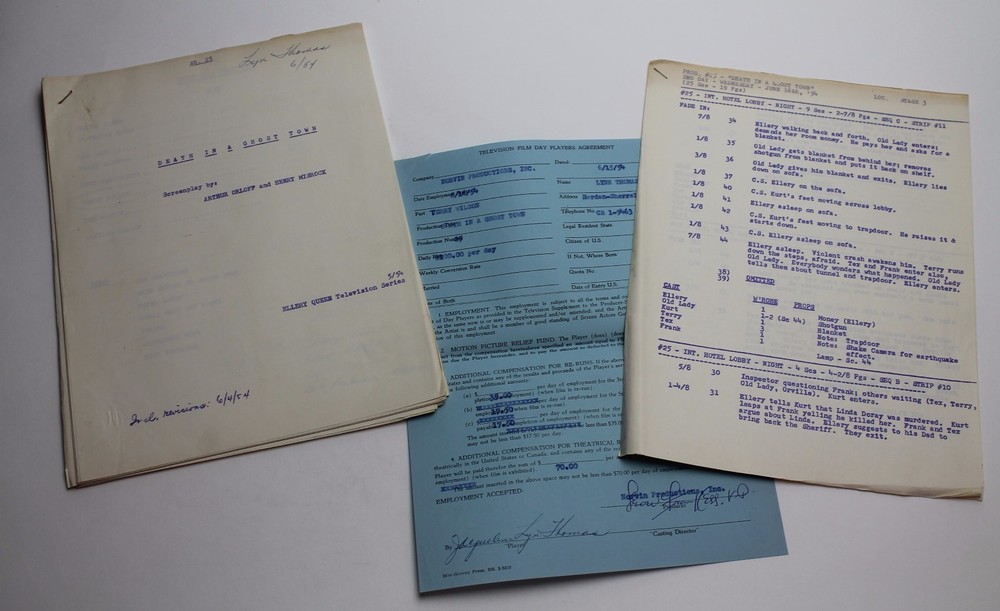 ELLERY QUEEN / Arthur E. Orloff Unproduced Episode 1954 TV Series Script