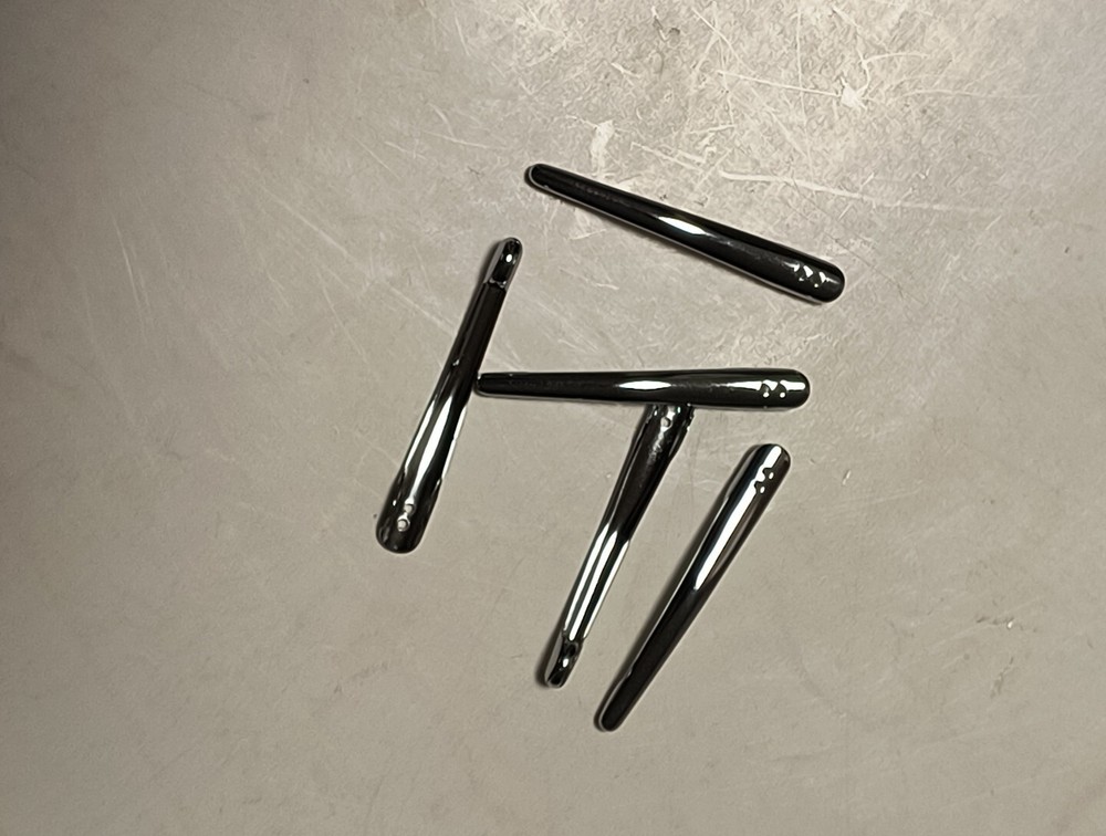 5 Unbranded Pen Or Mechanical Pencil Replacement Clips, Chrome NOS