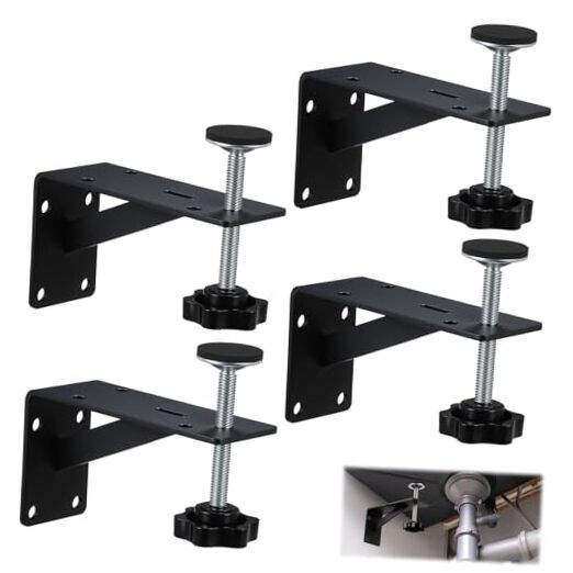 4PCS Black Undermount Sink Brackets, Adjustable Undermount Sink Support Under