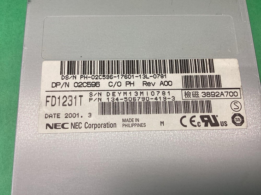 NEC FD1231T Dell Dimension 3.5” Internal Desktop Floppy Disk Drive - UNTESTED