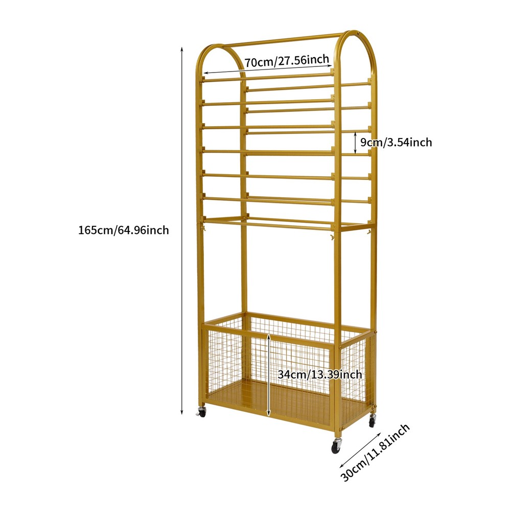 Multifunctional Flower Wrapping Paper Storage Stand Display Rack with Wheels