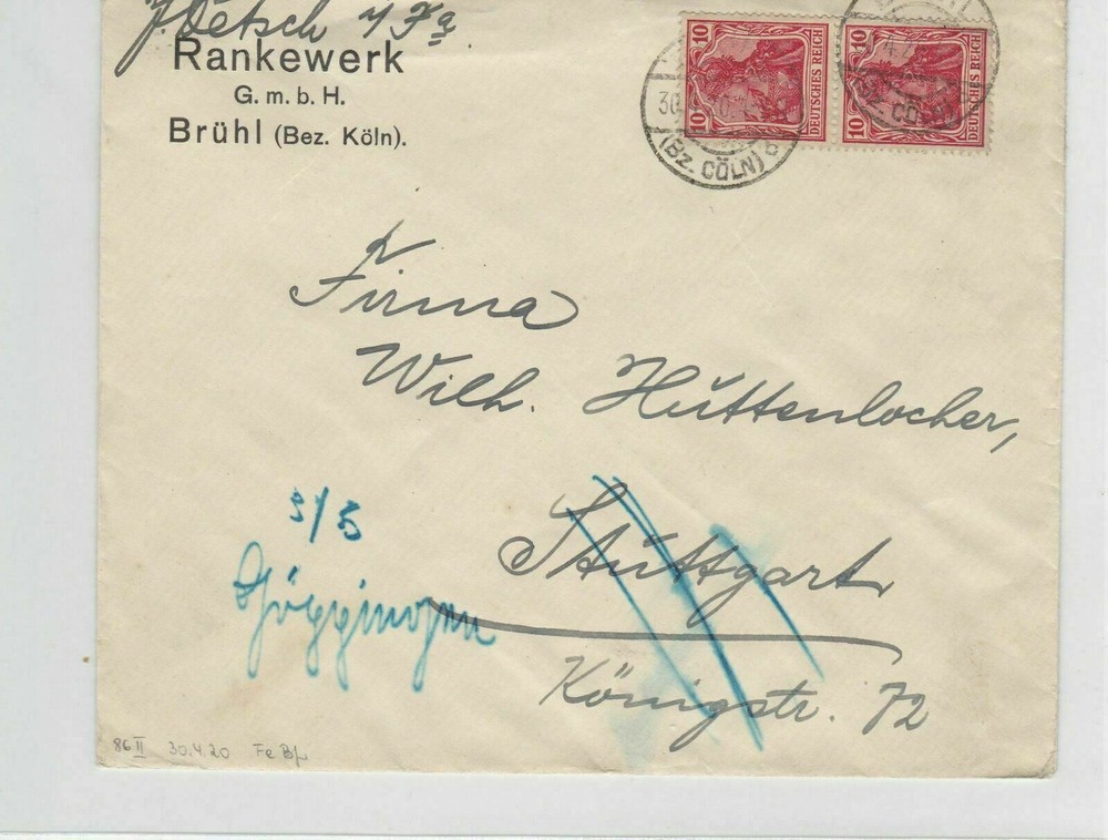 German Postal History Stamps Cover Ref: R4678
