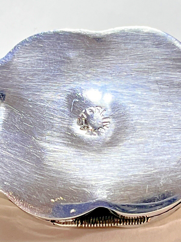 Sterling Silver Pill Box Turquoise Stone 8.5 Gr. No Monogram.