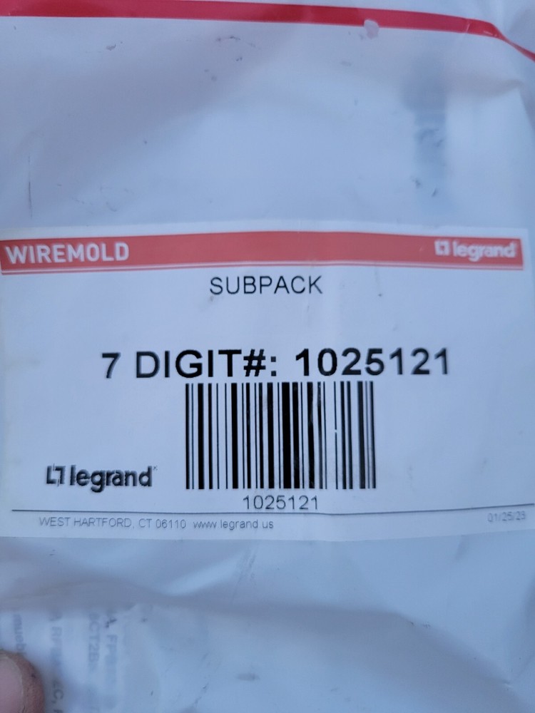 Wiremold  Subpack 7 DIGIT #: 1025121