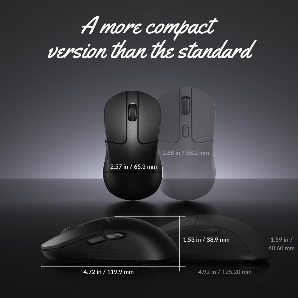 M3 Mini Wireless Optical Mouse, Bluetooth 5.2/2.4 GHz/Wired Gaming Mouse, Pro...