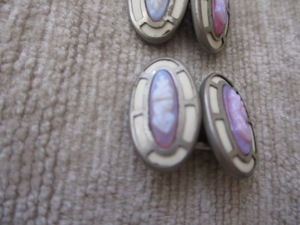 Antique Victorian Cameo Cuff Links Unique