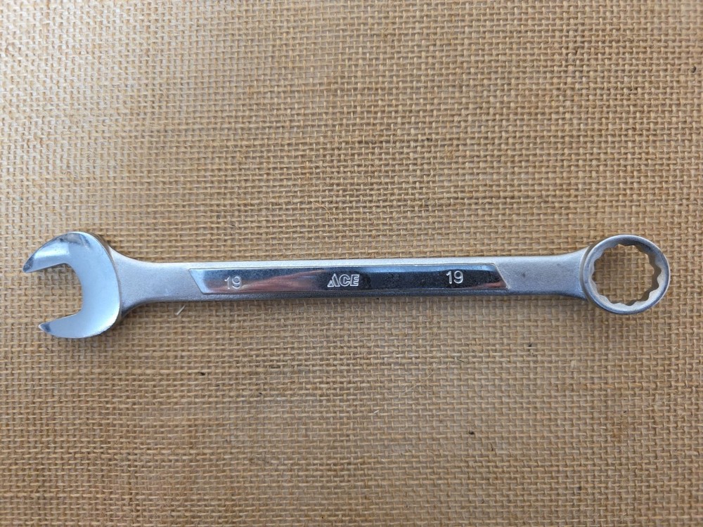 Ace Combination 19 mm Chrome Vanadium Wrench