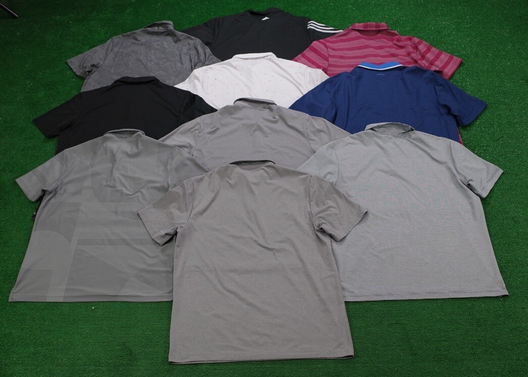 Adidas Golf Men's Polo Shirts Lot of 10, Size Large, Pre-Owned