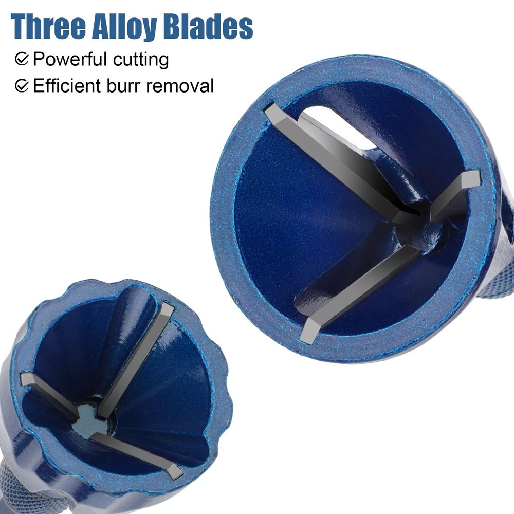 2PCS Blue Drill Bit Deburring External Chamfer Tool 1/4'' Hex Shank Remove Burr