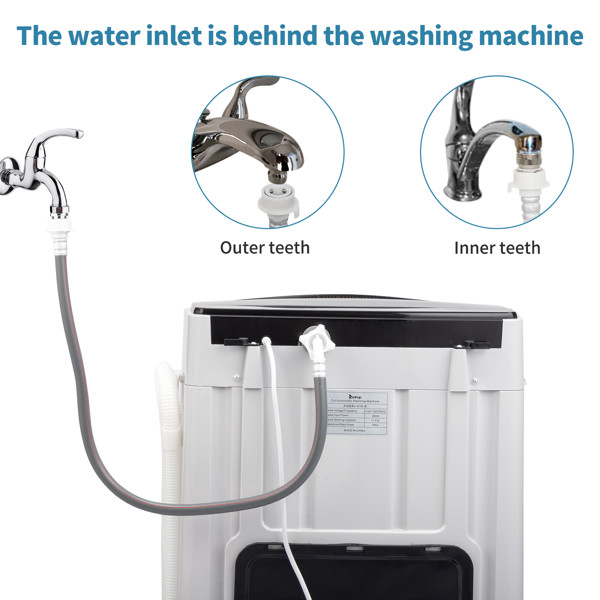 Fully Automatic Top-Opening Portable Mini Washing Machine, Black