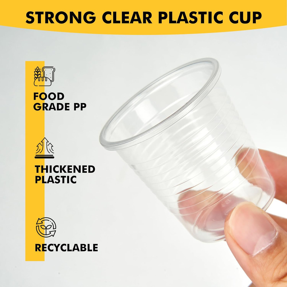 100 Pack 3 oz Plastic Cups, Clear Disposable Plastic Cups Bulk, Cold Drinking Pa