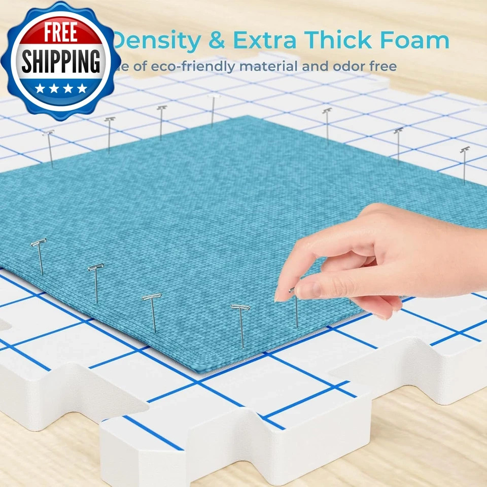Blocking Mats for Knitting, Extra Thick Knitting Blocking Mat with Grid Lines, 9