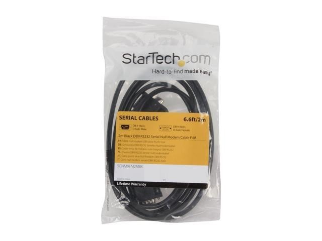 Startech SCNM9FM2MBK New DB9F DB9M Null Modem Cable, 6.6ft, Black