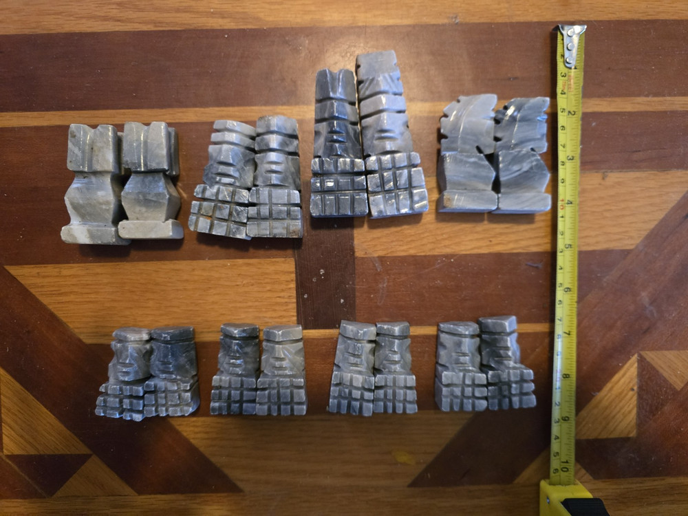 Charcoal Merble Chess Pieces