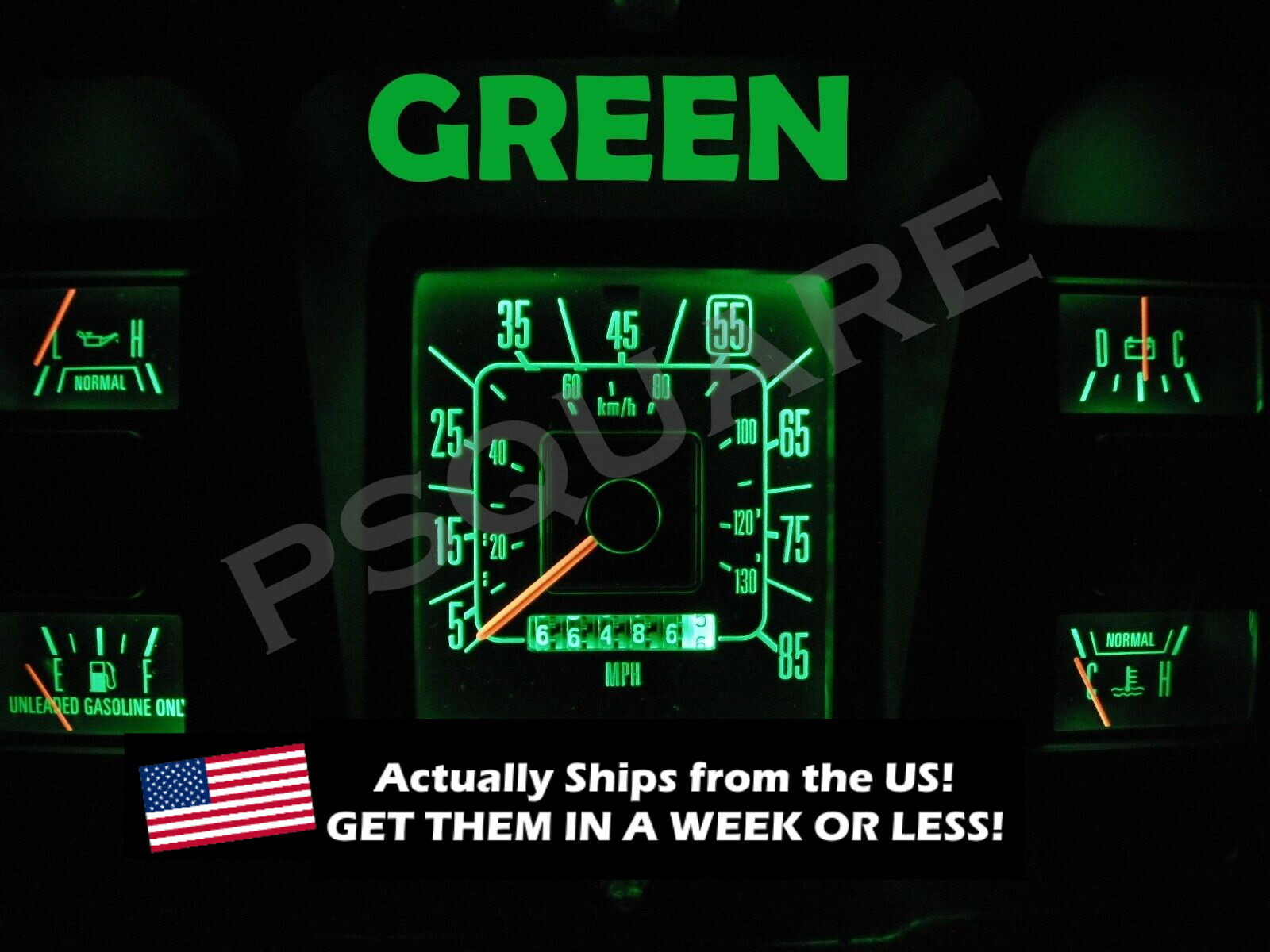 LED Dash Gauge Cluster Light Kit Green Fits 73-79 Ford F100 F150 F250 F350 Truck