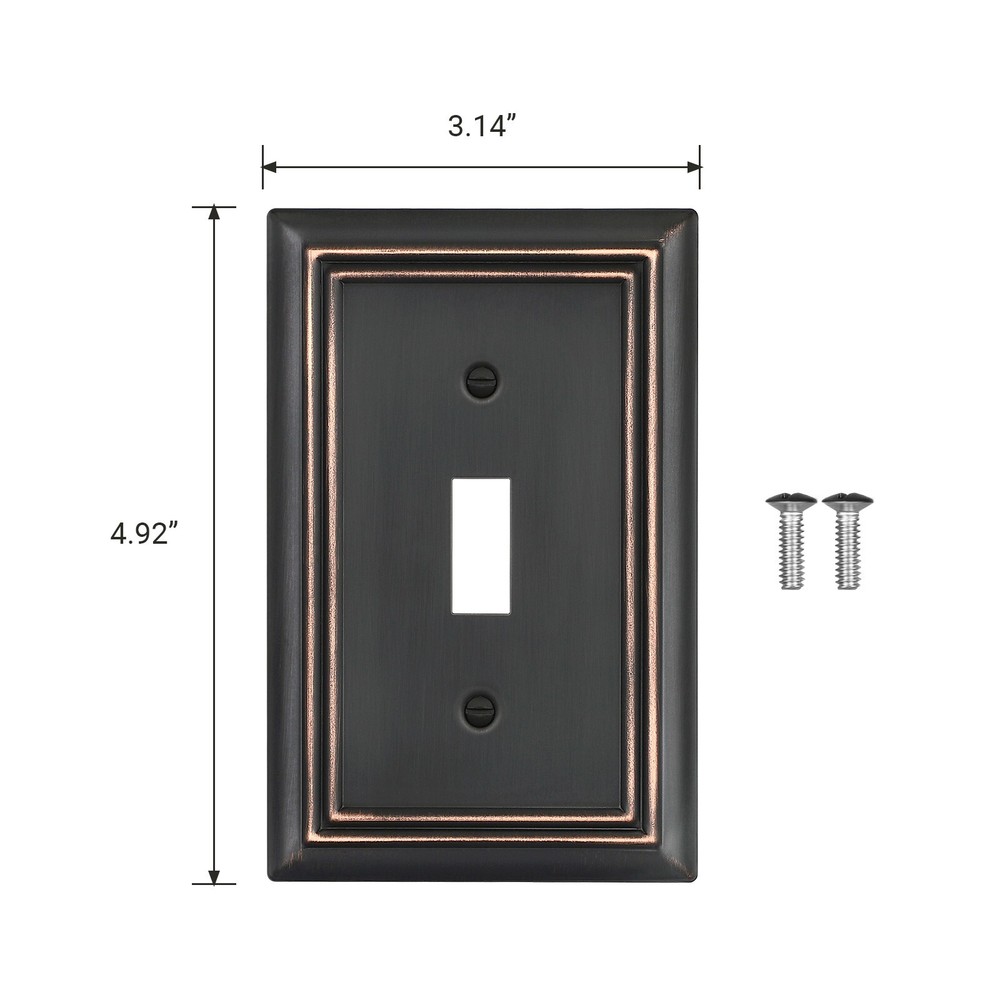 DEWENWILS Toggle Wallplates, Aged Bronze Light Switch Covers, Heavy Duty 4-Pack
