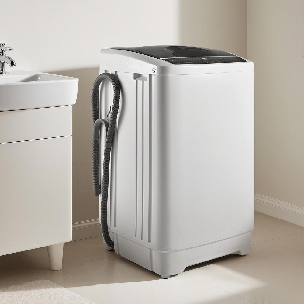 Portable Washer 1.3cu.ft, 8 Program Settings, 6 Water Levels, LED Interface