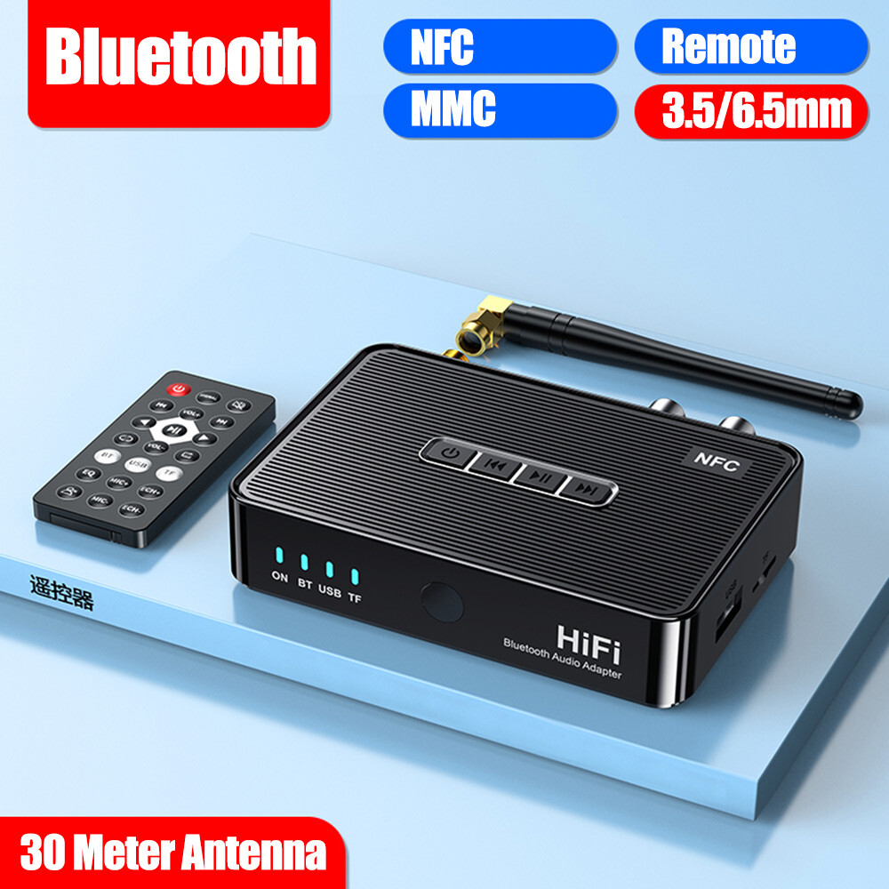 Bluetooth 5.1 Receiver Wireless Audio Adapter Support 6.5MM Home Stereo