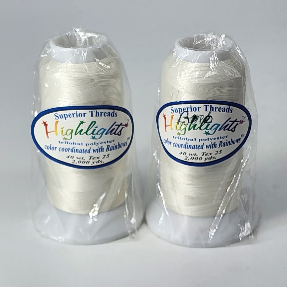 Superior Threads Polyester White #797 40wt 2000 yds Each Spool (4000 yds total)