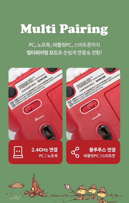 [Computer Mouse] PEANUTS Snoopy Figure 2.4Ghz Wireless & Bluetooth