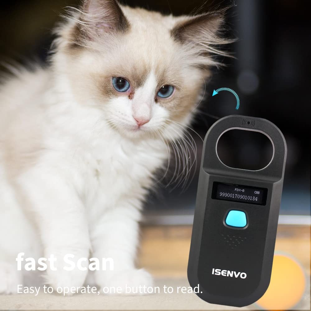 Pet Microchip Scanner Rechargeable RFID EMID Micro Chip Reader Scanner 134.2k...