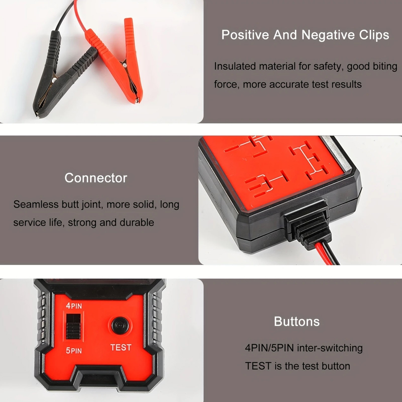 New Automotive Electronic Relay Car Relay Tester -4/5Pin 12V Car Diagnostic Tool