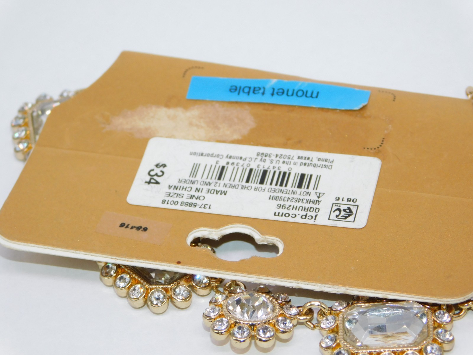 MONET Clear Faceted Glass Rhinestone Statement Necklace New with Tag