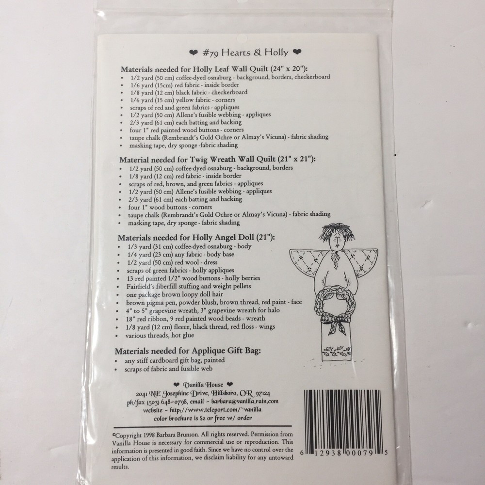 Hearts & Holly Quilt Pattern Vanilla House