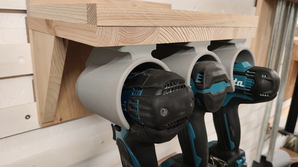 Under Shelf Drill Holder (White or Black)