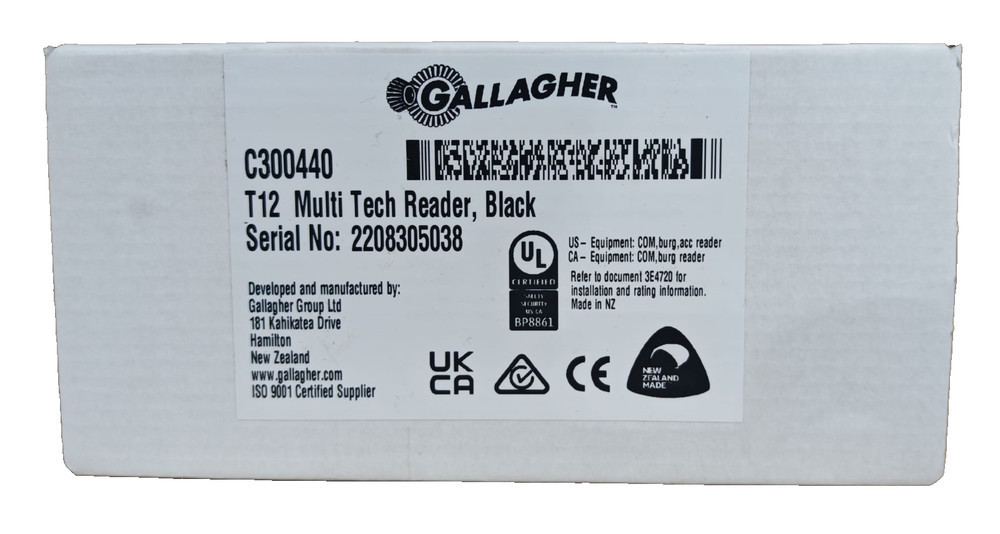 Gallagher Access Control T12 Multi Tech Reader Black C300440
