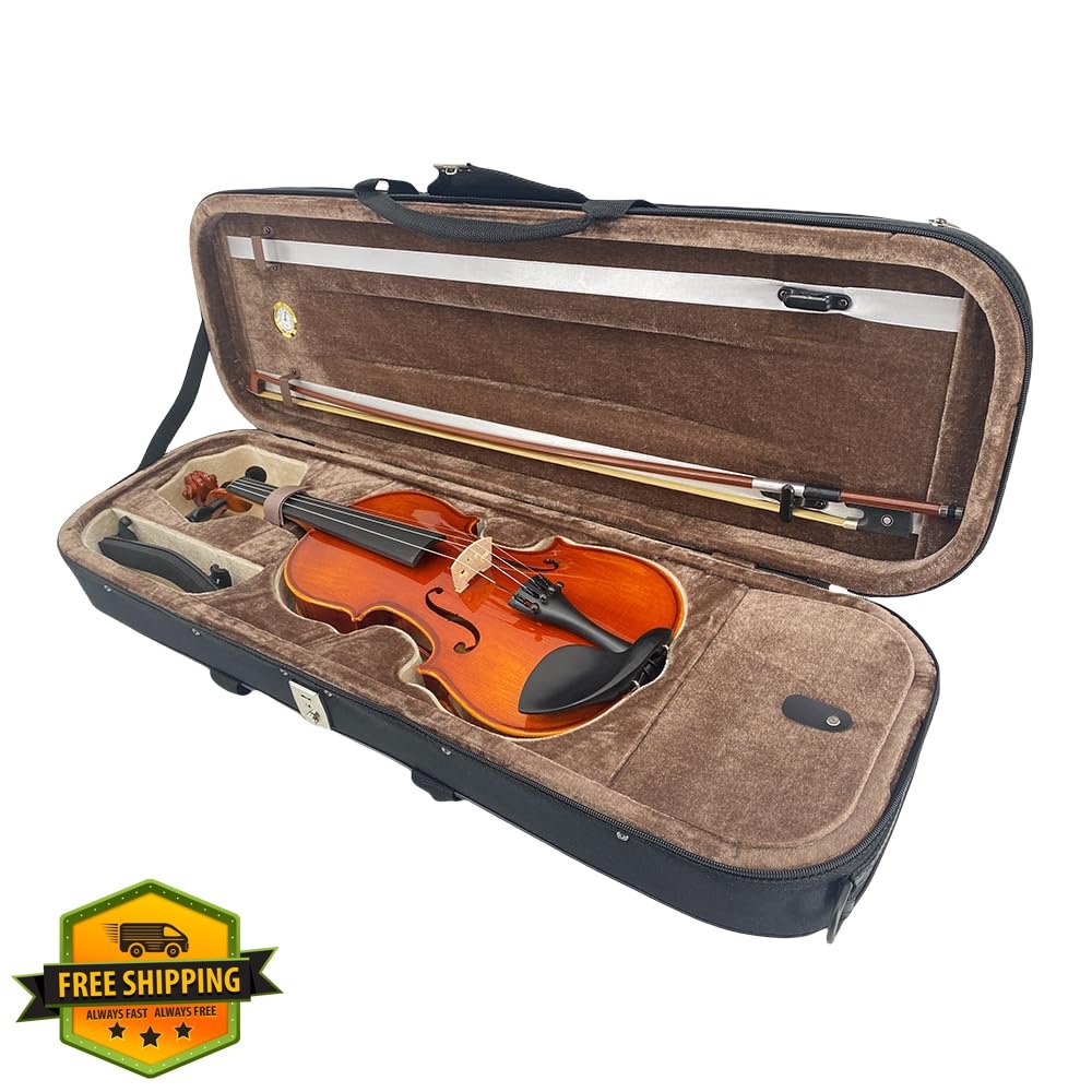 Vetimobato 4/4 Violin Case Black Hard Shell Lightweight Backpack