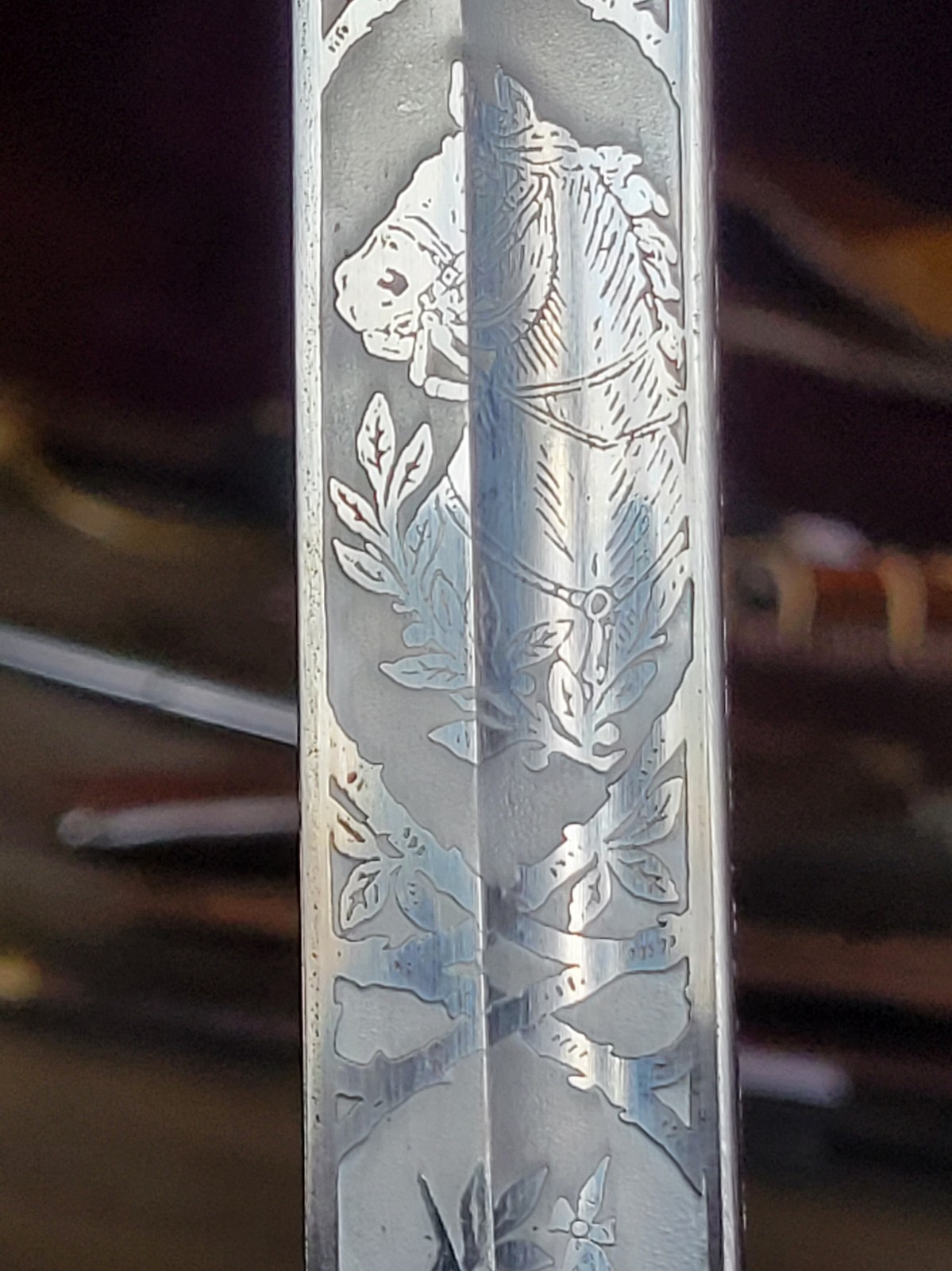 WWI German Presentation Artillery Officer's Sword, Rose Motif