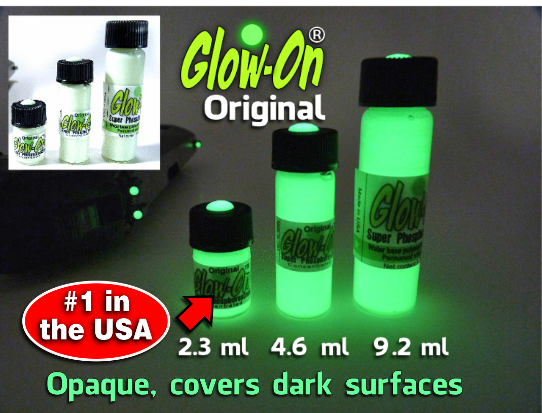 Glow-On ORIGINAL Glow Paint For Gun Sights, Fishing Lures 2.3 ml Vial. Bright!