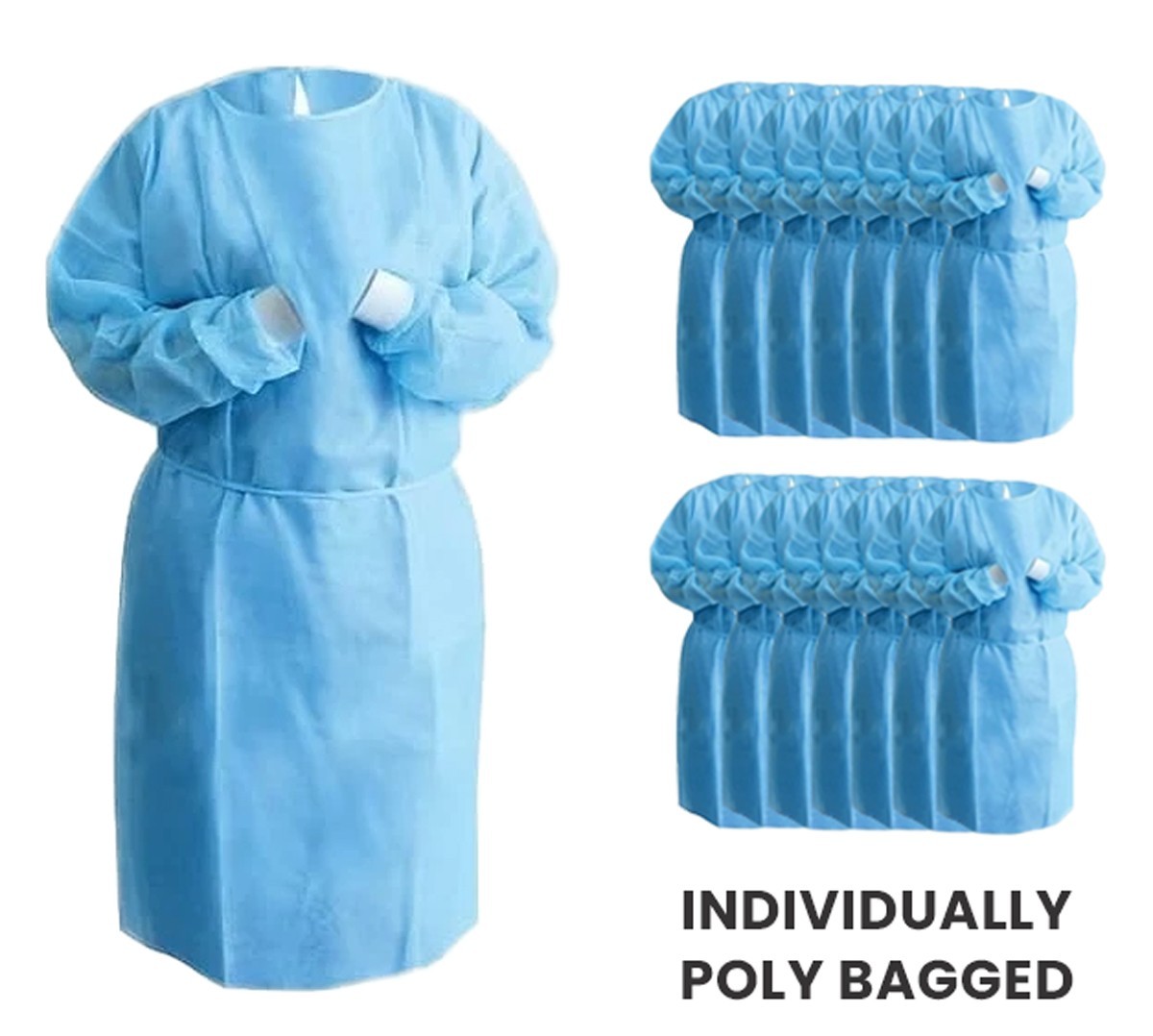 Isolation Gowns Disposable AAMI Level 3 Blue Medical - MEDIUM - 10/20/50/100 PCS