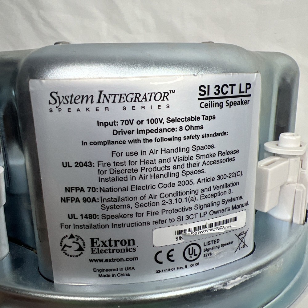 Extron Electronics SI 3CT LP 8", White Full-Range Ceiling Speakers (Pair)