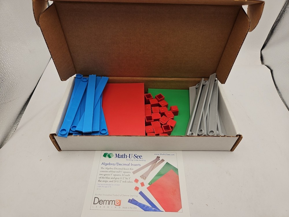 Math U See Manipulatives Algebra Decimal Insert Kit Integer Block Homeschool