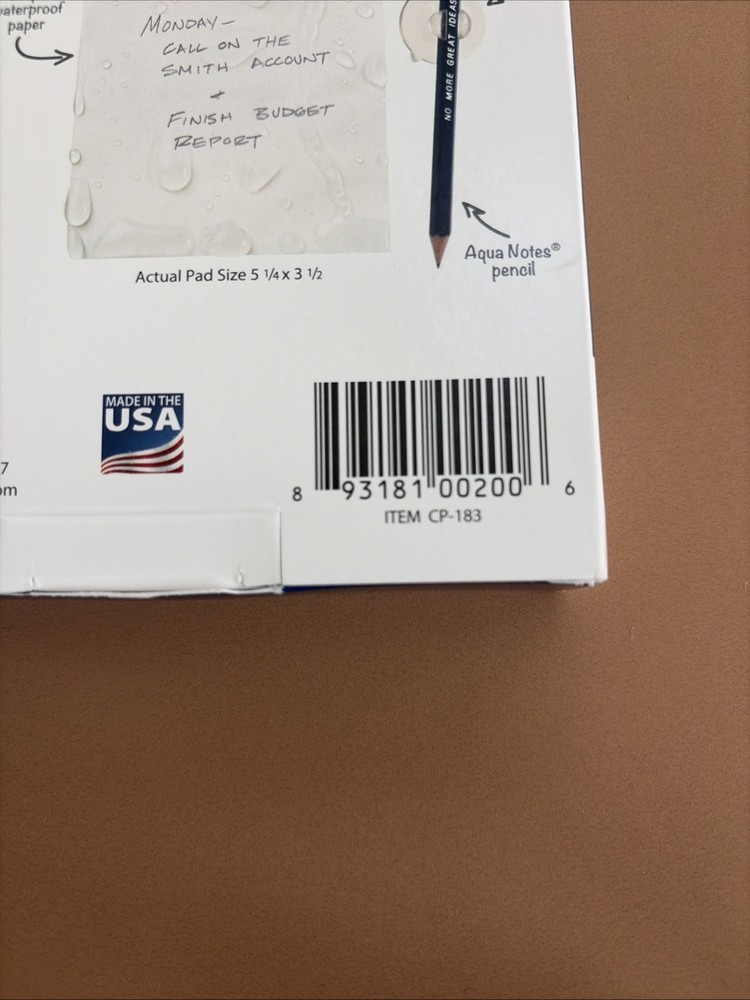 Aqua Notes Water Proof Notepad